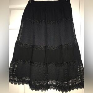 COPY - Black, flowy boho style skirt by Lapis. Size small